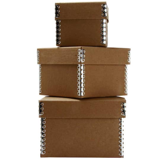 JAM Paper Natural Kraft Nesting Box Set